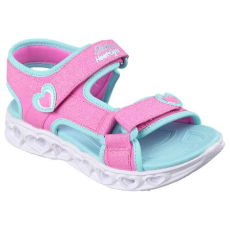 Sandale copii fete cu LED din material sintetic Skechers, Roz - 303114-PKTQ [1]