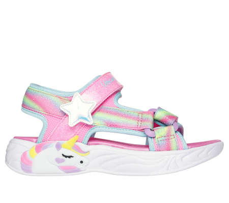 Sandale copii fete cu LED din material sintetic Skechers, Roz - 303107-PKMT [1]