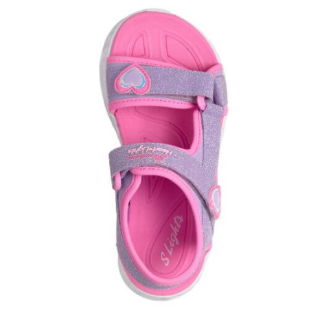 Sandale copii fete cu LED din material sintetic Skechers, Mov - 303114-LVPK [4]