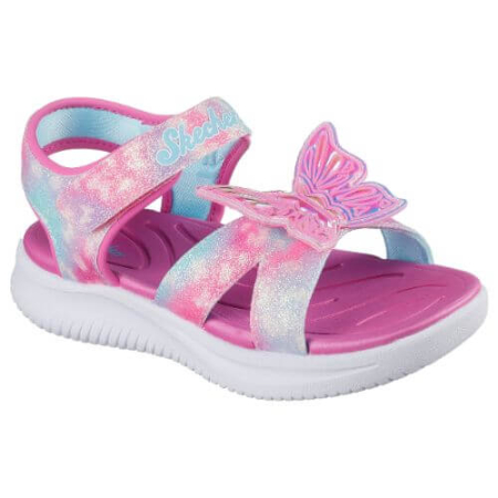 Sandale - Sandale copii fete cu LED din textil Skechers, Roz - 303109-PKMT