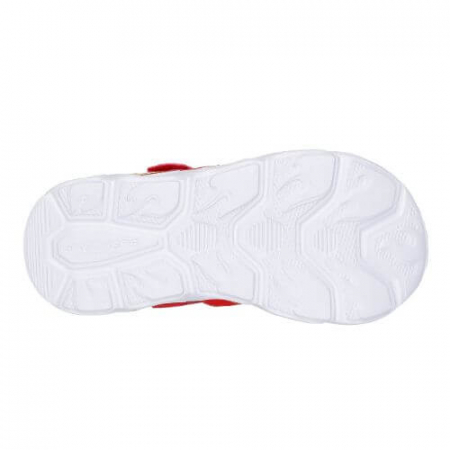 Sandale copii baieti cu LED din textil Skechers, Rosu - 400613 [4]