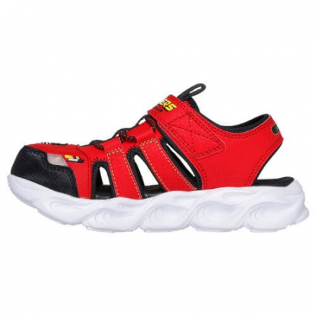 Sandale copii baieti cu LED din textil Skechers, Rosu - 400613 [2]