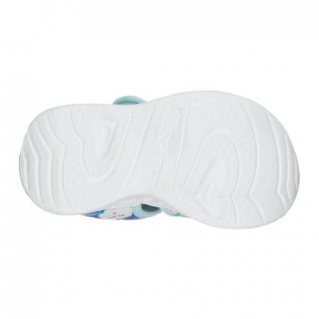 Sandale copii fete cu LED din textil Skechers, Albastru -302977 TQMT [5]