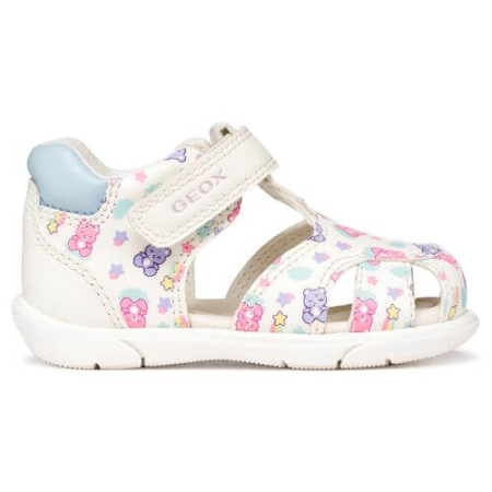 Sandale - Sandale copii fete din material sintetic Geox, Alb - B556FB_05404_C0270