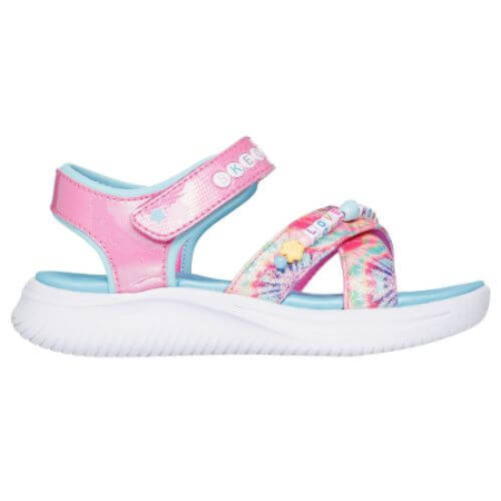 Sandale fete - Sandale copii fete din material sintetic Skechers, Roz - 303045-PKMT
