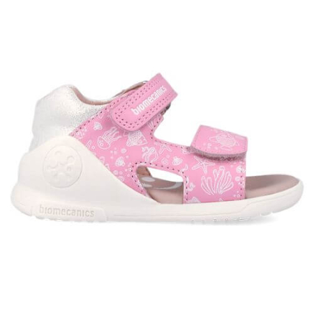 Sandale copii fete din piele Biomecanics, Roz - 262142-B711 [2]