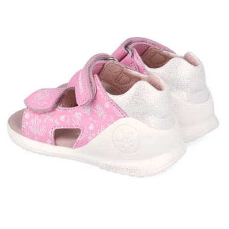 Sandale copii fete din piele Biomecanics, Roz - 262142-B711 [3]