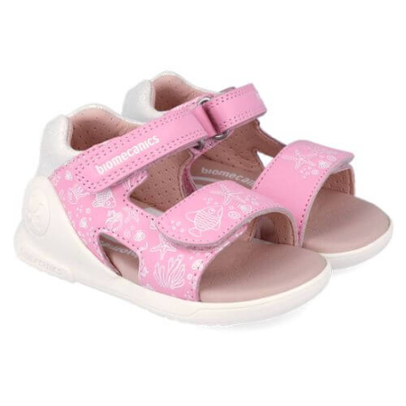 Noua Colectie Primavara - Sandale copii fete din piele Biomecanics, Roz - 262142-B711
