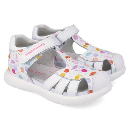 Sandale copii fete din piele Biomecanics, Alb - 262202-A050 [2]