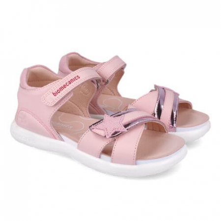 Sandale - Sandale copii fete din piele Biomecanics, Roz - 252244-A032