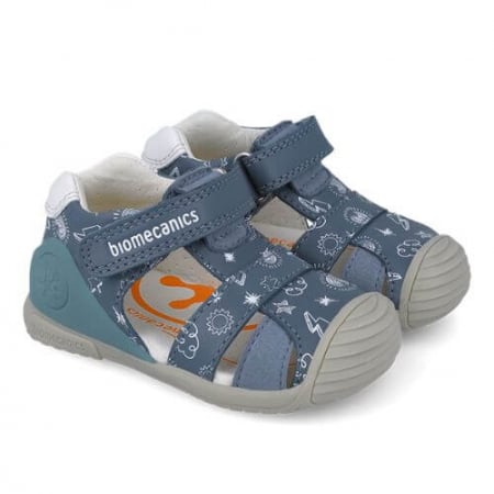 Colectie Primavara - Sandale copii baieti din piele Biomecanics, Albastru - 252116-A556