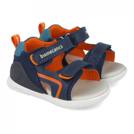 Colectie Primavara - Sandale copii baieti din piele Biomecanics, Albastru - 252146-A183