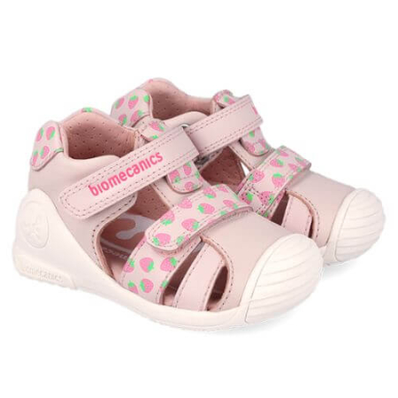 Noua Colectie de Sandale - Sandale copii fete din piele Biomecanics, Roz - 262107-A779