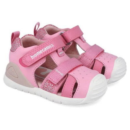 Noua Colectie de Sandale - Sandale copii fete din piele Biomecanics, Roz - 262111-A711
