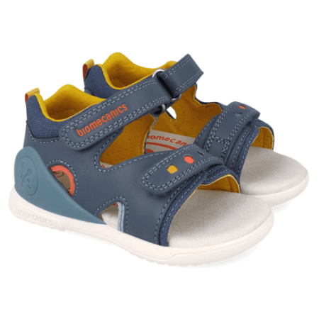 Colectie Primavara - Sandale copii baieti din piele Biomecanics, Albastru - 262147-A556