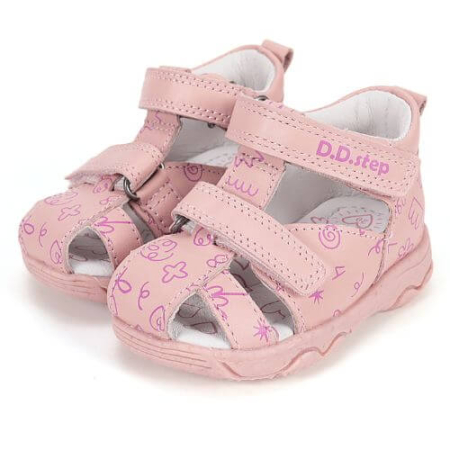 Sandale copii fete din piele DD Step, Roz - G064-61994A [1]