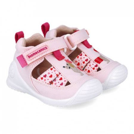 Sandale copii fete din textil Biomecanics, Roz - 252184-C032 [0]