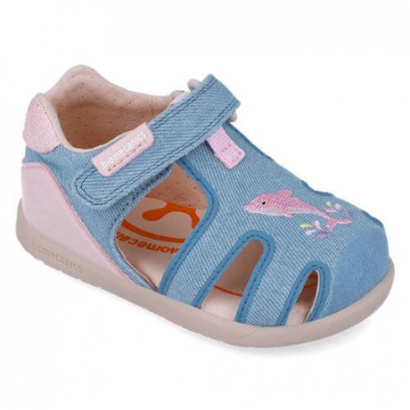 Sandale copii fete calapod lat din textil Biomecanics, Albastru - 252191-A371 [3]