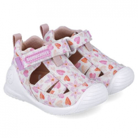 Sandale fete - Sandale copii fete din textil Biomecanics, Roz - 252185-B050