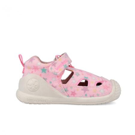 Sandale fetițe Biomecanics Biogateo 262177-A032 Roz din material textil respirabil. Încălțăminte barefoot primii pași cu imprimeu steluțe, velcro, stabilizator extern și zonă frontală protejată. [3]