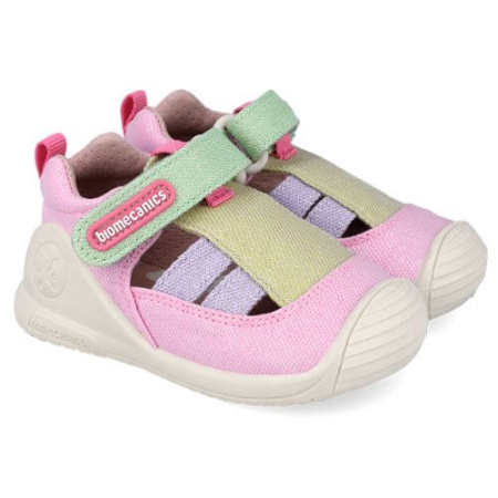 Colectie Primavara - Sandale copii fete din textil Biomecanics, Roz - 262179-C146