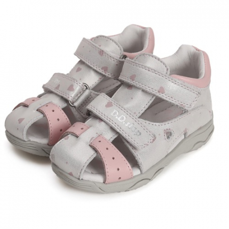 Sandale copii fete din piele DD Step, Argintiu - G064-41911 [0]
