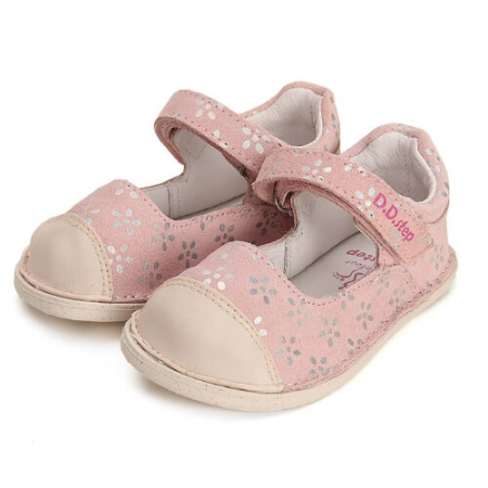 Sandale copii fete Barefoot din piele DD Step, Roz - H085-41651 [0]