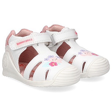 Sandale copii fete din piele Biomecanics, Alb - 212106 [0]