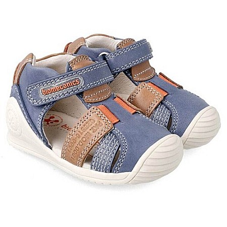 Sandale copii baieti din piele Biomecanics, Albastru - 212135-A [0]