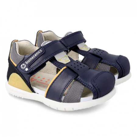Sandale copii baieti din piele Biomecanics, Albastru - 212187-A [0]