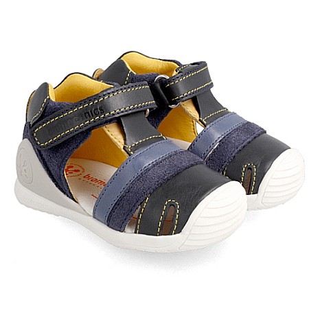 Sandale copii baieti din piele Biomecanics, Albastru - 222146 [0]