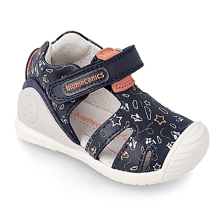 Sandale copii baieti din piele Biomecanics, Albastru - 222148 [1]