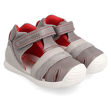 Sandale copii baieti din piele Biomecanics, Gri - 222146-B [0]