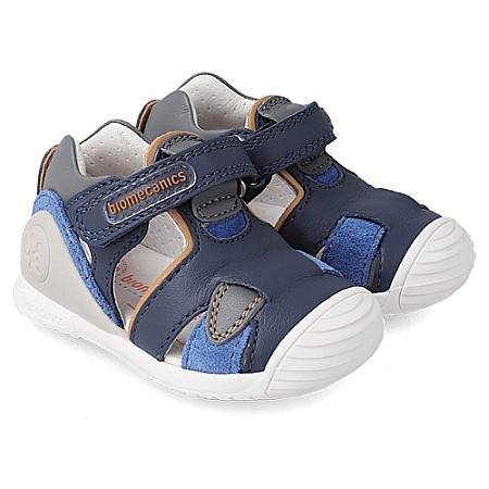 Sandale copii baieti din piele Biomecanics, Albastru - 232147-B [0]
