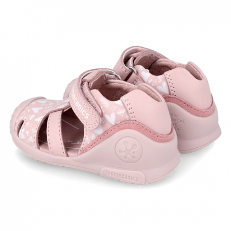 Sandale copii fete din piele Biomecanics, Roz - 242104-A [2]