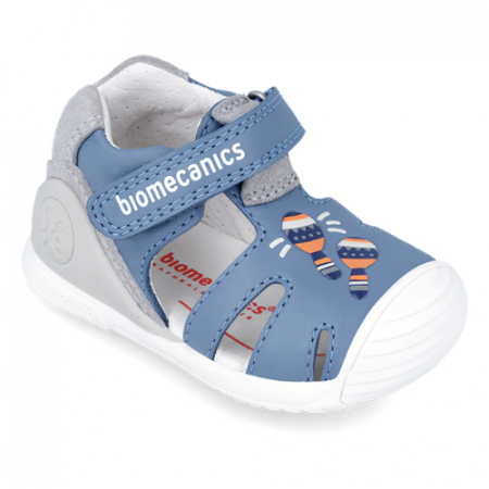 Sandale copii baieti din piele Biomecanics, Albastru - 242122-A [3]