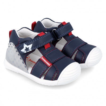 Sandale copii baieti din piele Biomecanics, Albastru - 242125-A [0]