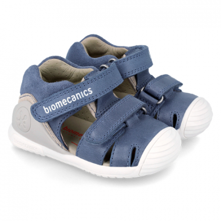 Sandale copii baieti din piele Biomecanics, Albastru - 242126-A [0]