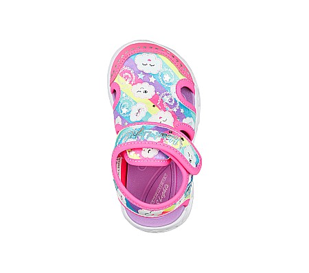 Sandale copii fete cu LED din textil Skechers, Roz -302977 HPMT [2]
