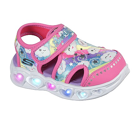 Sandale copii fete cu LED din textil Skechers, Roz -302977 HPMT [4]