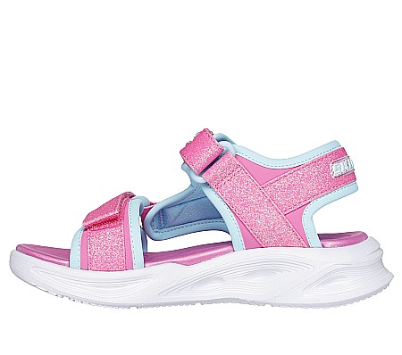 Sandale copii fete cu LED din textil Skechers, Roz - 303024 [2]