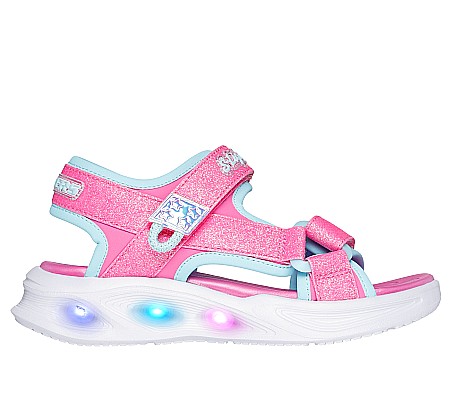 Sandale copii fete cu LED din textil Skechers, Roz - 303024 [1]