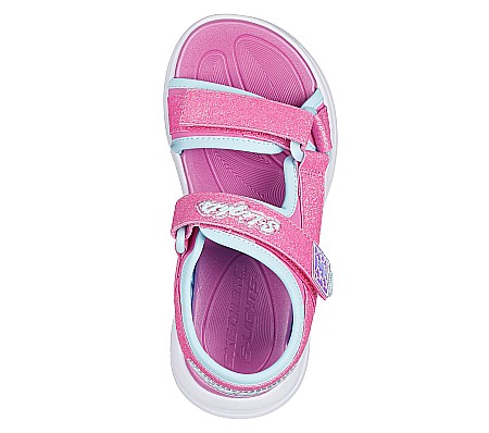 Sandale copii fete cu LED din textil Skechers, Roz - 303024 [3]