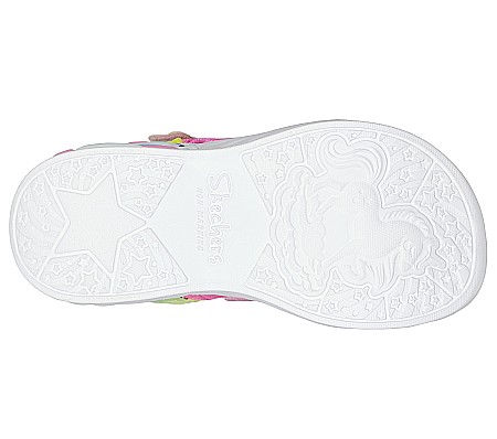 Sandale copii fete cu LED din textil Skechers, Roz - 302682 [4]