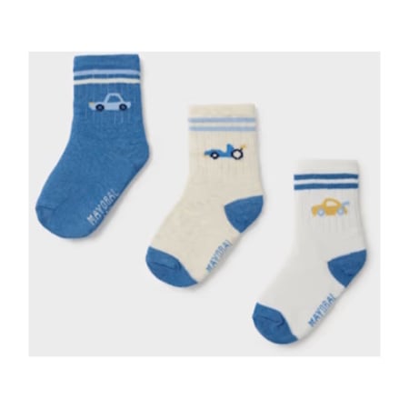 Accesorii - Set 3 perechi de șosete cu mașinuțe băieți Mayoral - 10249-087