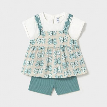 Bluze-Tricouri Fete - Set de bluza si pantaloni scurti pentru fete Mayoral, Albastru - 1229-082