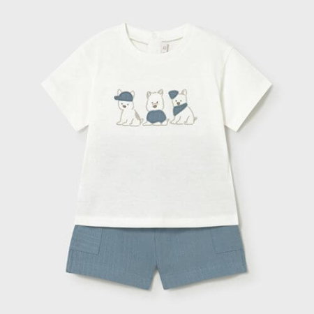 Bluze-Tricouri Baieti - Set din 2 piese pentru baieti Mayoral, Alb-Albastru - 1665-31