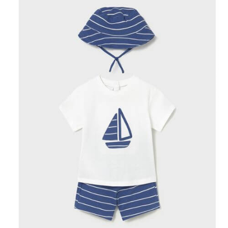 Bluze-Tricouri Baieti - Set din 3 piese pentru baieti Mayoral, Alb-Albastru - 1666-35