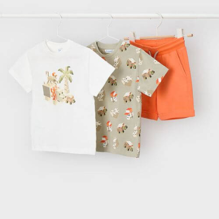 Imbracaminte Copii - Set din 3 piese pentru baieti Mayoral, Alb - 3609-56