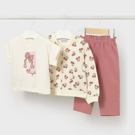 Imbracaminte Copii - Set 3 piese cu imprimeu pentru fete Mayoral, Blush - 1830-37